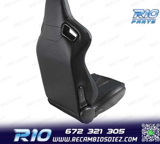 ASIENTO DEPORTIVO SEMI BAQUET ESTILO RS CUERO NEGRO