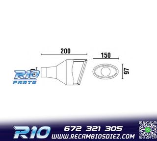 COLA ESCAPE OVALADA ACERO INOX TIPO RS4 CUPRA 2 LADO IZQ