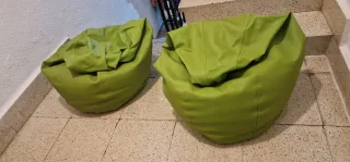 Puf verde piel sintética