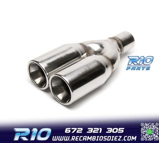 COLA ESCAPE DOBLE REDONDA GRANDE ACERO INOX