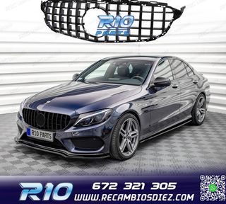 PARRILLA MERCEDES CLASE C W205 14-18 LOOK AMG GT NEGRO BRILL