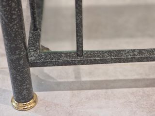 Recibidor consola de hierro forjado y cristal