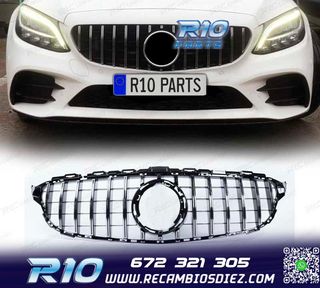 PARRILLA MERCEDES W205 S205 14-18 LOOK AMG GT NEGRO CROMO