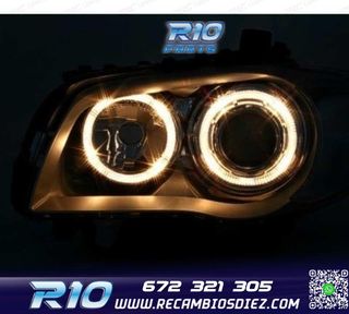 FAROS BMW E81 E87 E82 E88 OJOS ANGEL FONDO CROMO GRIS