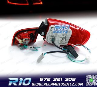 PILOTOS AUDI A3 8PA SPORTBACK 04-08 LED LIGHT BAR ROJO CROMO