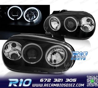FAROS VOLKSWAGEN VW GOLF 4 OJOS ANGEL NEGROS