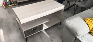 Mesa baja elevable madera y metal