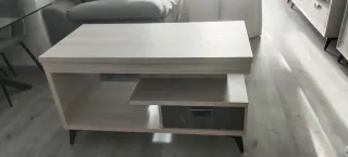 Mesa baja elevable madera y metal