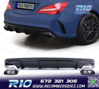 DIFUSOR MERCEDES CLA C117 16-19 LOOK AMG NEGRO BRILLO + COLA
