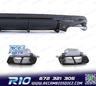 DIFUSOR MERCEDES CLA C117 16-19 LOOK AMG NEGRO BRILLO + COLA