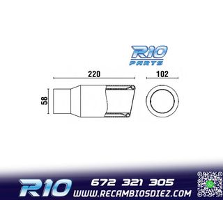 COLA ESCAPE REDONDA 102MM ACERO INOX