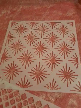 3 Folhas Stencil Artesanato Abstrato