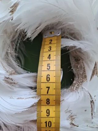 Ghirlanda Piume Bianco Oro