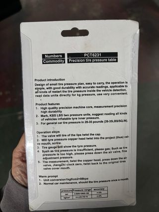 Medidor de Presión de Neumáticos PCT-6231