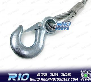 CABLE DE ACERO REMOLQUE CON DOBLE GANCHO