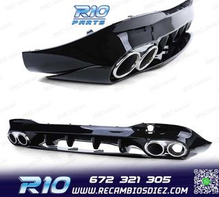 DIFUSOR MERCEDES CLA C118 19- LOOK AMG NEGRO BRILLO + COLAS