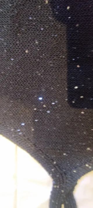 Top Mango Negro Brillante Nuevo