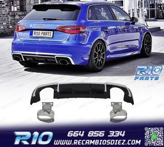 DIFUSOR AUDI A3 8V 16-20 LOOK RS3 + COLAS ESCAPE