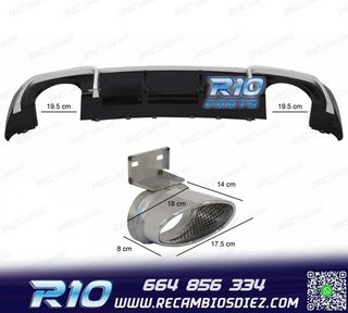 DIFUSOR AUDI A3 8V 16-20 LOOK RS3 + COLAS ESCAPE