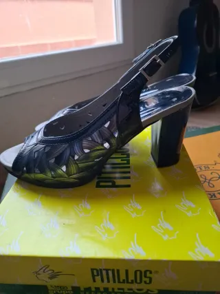 Sandalias Pitillos Elegantes Mujer Negro/Beige