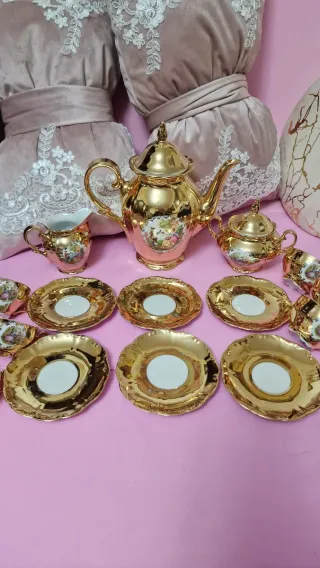 Servizio Caffè Bavarese Vintage Oro