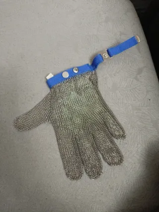 Guante Malla Acero Inoxidable Azul