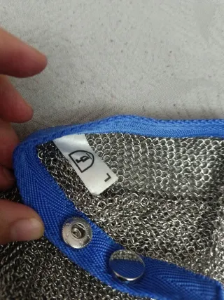 Guante Malla Acero Inoxidable Azul