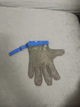 Guante Malla Acero Inoxidable Azul