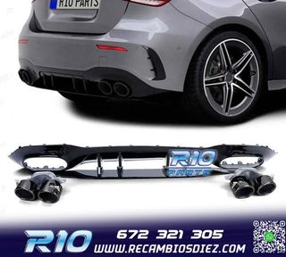 DIFUSOR MERCEDES CLASE A W177 18- A45 LOOK AMG NEGRO BRILLO