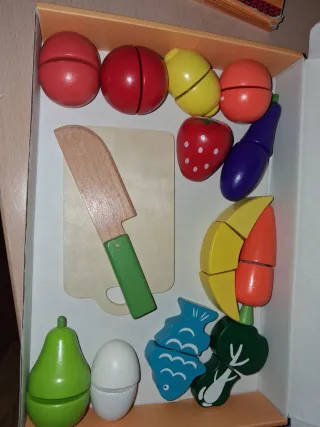 Juego de Frutas y Verduras de Madera