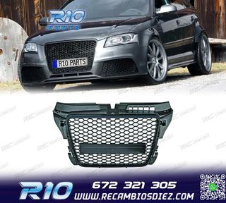 PARRILLA AUDI A3 8P 8PA 08-12 LOOK RS3 NEGRO