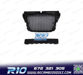 PARRILLA AUDI A3 8P 8PA 08-12 LOOK RS3 NEGRO