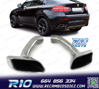 COLAS ESCAPE BMW X6 E71 08-14 LOOK M CROMADO + MOLDURAS DE C