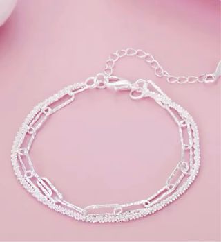Conjunto Plata: Gargantilla y Pulsera Doble