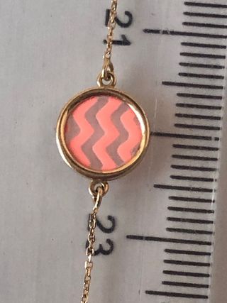 Pulsera oro 750 nácar chevron rosa