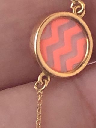 Pulsera oro 750 nácar chevron rosa