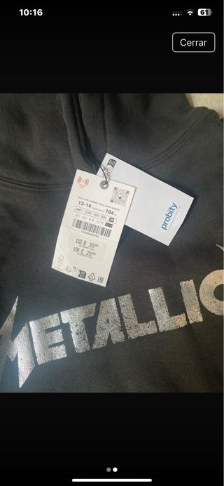 Sudadera Metallica niño negra