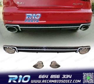 DIFUSOR AUDI A4 B9 16- LOOK RS4 + COLAS ESCAPE