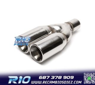 COLA ESCAPE DOBLE REDONDA GRANDE ACERO INOX