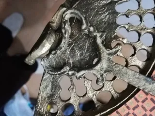 Espejo abanico dorado vintage