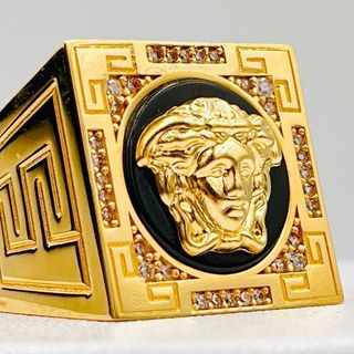 SELLO CUADRADO GRECA MEDUSA 18K