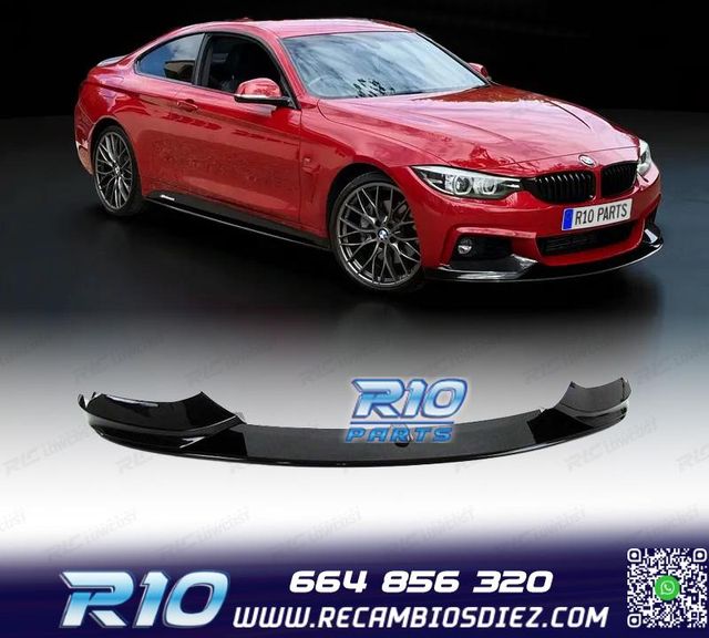 SPOILER LIP FRONTAL BMW F32 F33 F36 LOOK M PERFORMANCE NEGRO