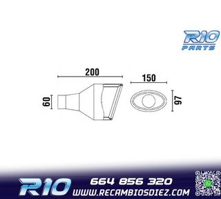 COLA ESCAPE OVALADA ACERO INOX TIPO RS4 CUPRA 2 LADO IZQ