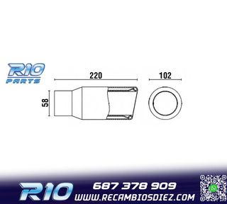COLA ESCAPE REDONDA 102MM ACERO INOX