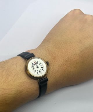 Reloj vintage cuerda manual, 27 mm, correa nueva