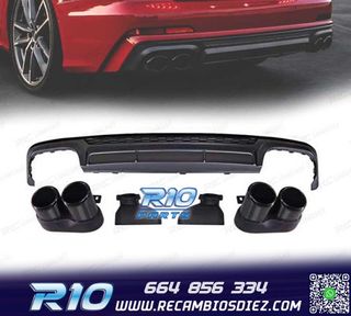 DIFUSOR AUDI A6 S LINE 19- LOOK S6 + COLAS ESCAPE NEGRO