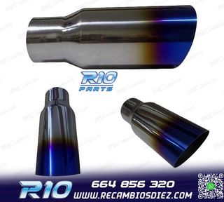 COLA ESCAPE REDONDA 61-90MM INOX CORTE DIAGONAL AZUL QUEMADO