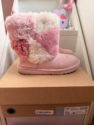 Botas UGG Patchwork Fluff Rosa Talla 33.5