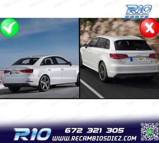 DIFUSOR AUDI A3 8V 12-16 LOOK RS3 + COLAS ESCAPE