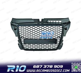 PARRILLA AUDI A3 8P 8PA 08-12 LOOK RS3 NEGRO